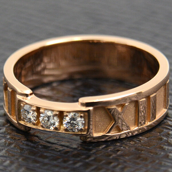 Tiffany Atlas 3P Diamond Ring Pink Gold