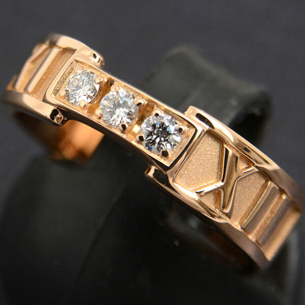 Tiffany Atlas 3P Diamond Ring Pink Gold