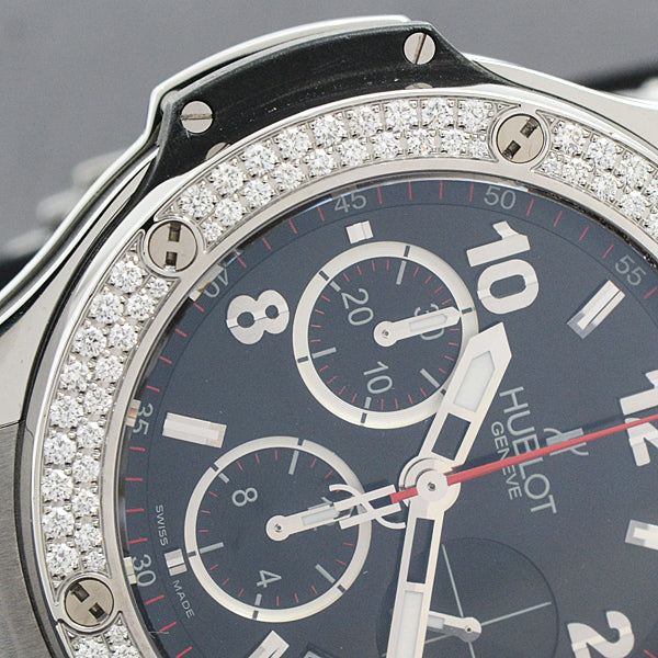 Hublot Big Bang Steel Diamond Chronograph Automatic Black Dial 341.SX.130.RX.114 in Great Condition