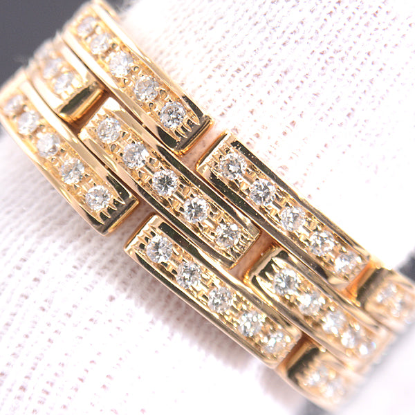 Cartier 750YG Diamond Maillon Panthere 3 Row Full Diamond Ring