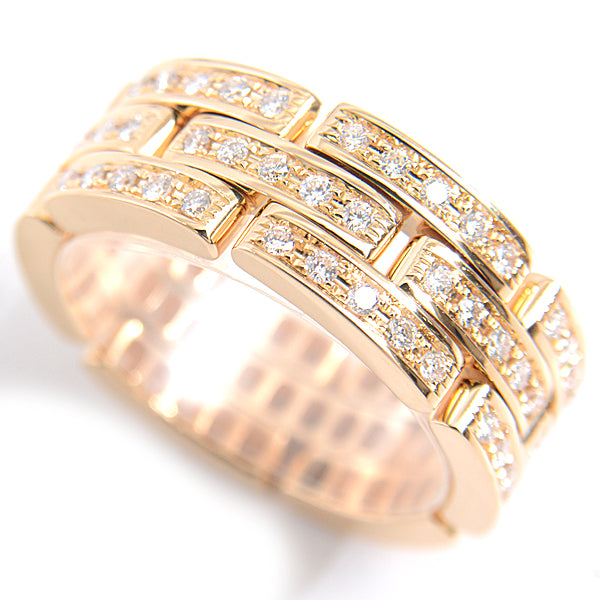 Cartier 750YG Diamond Maillon Panthere 3 Row Full Diamond Ring