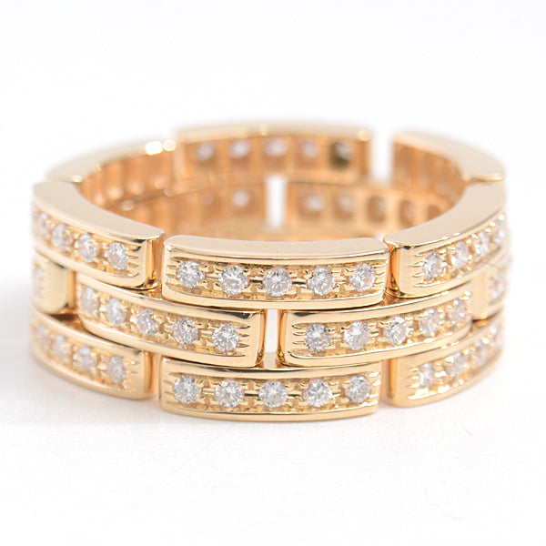 Cartier 750YG Diamond Maillon Panthere 3 Row Full Diamond Ring