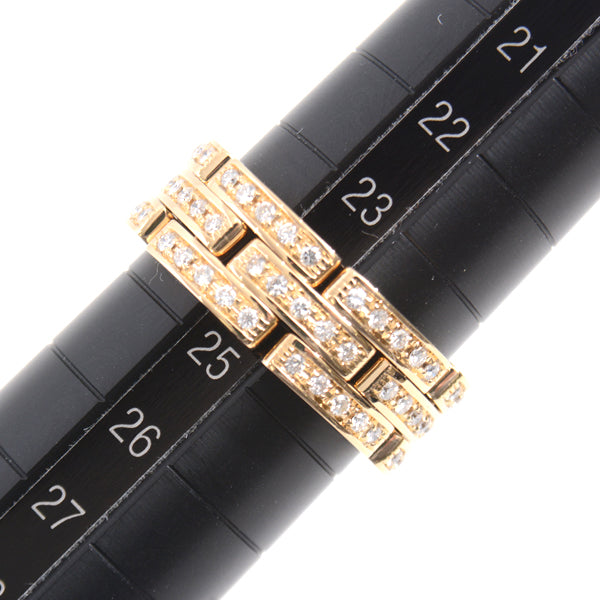 Cartier 750YG Diamond Maillon Panthere 3 Row Full Diamond Ring