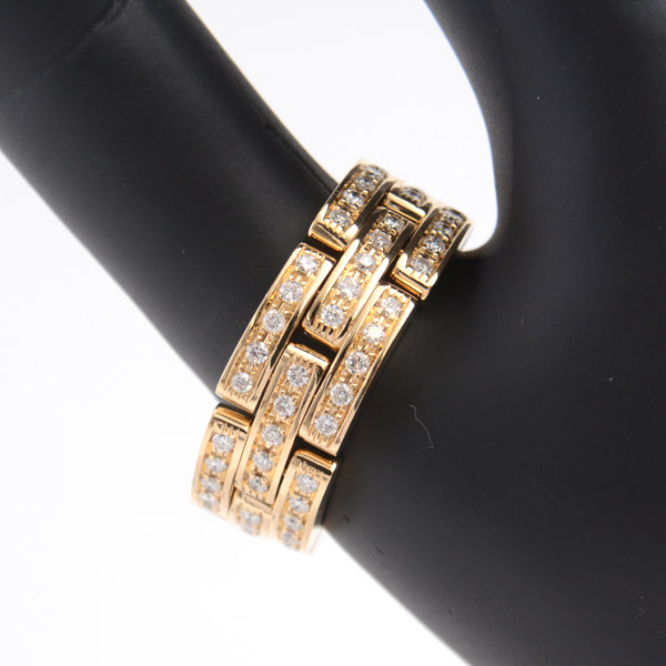 Cartier 750YG Diamond Maillon Panthere 3 Row Full Diamond Ring