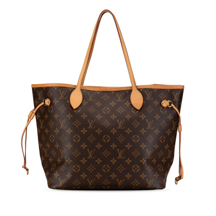 Louis Vuitton Neverfull MM Tote Bag Brown PVC Leather in Very Good Condition