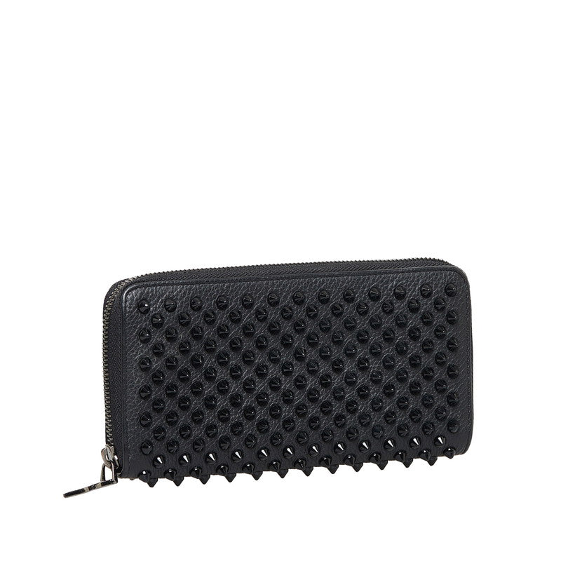 Christian Louboutin Studded Leather Zip Wallet Leather Long Wallet in Good condition