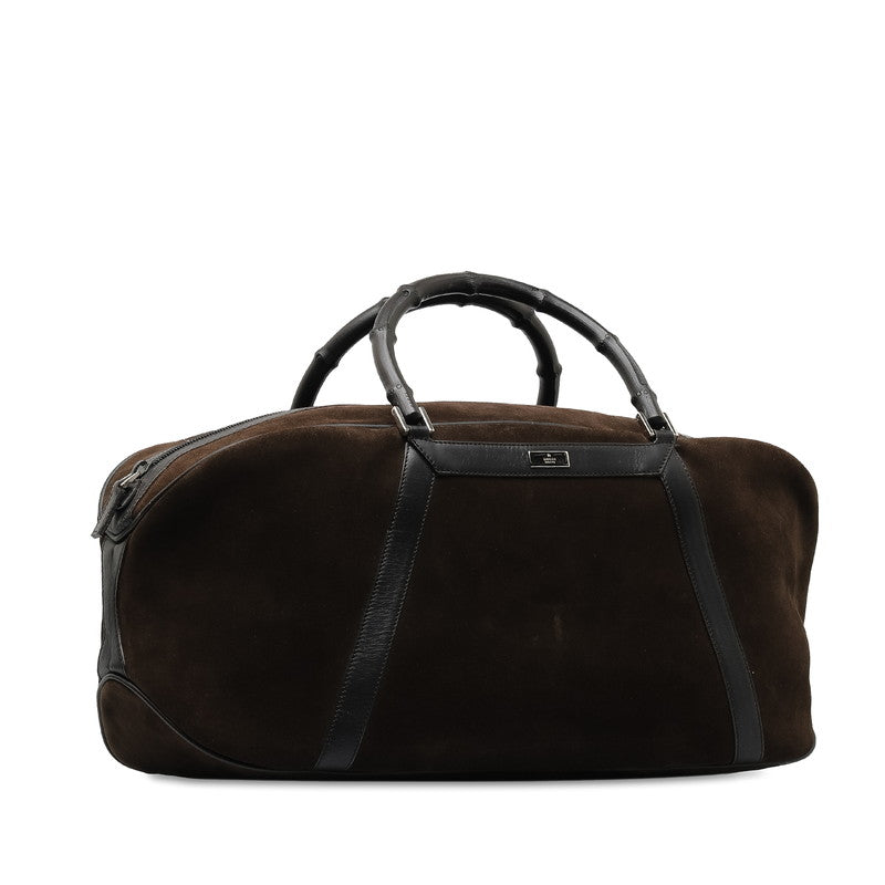 Gucci Suede Boston Bag Suede Handbag 002 1085 in Good condition