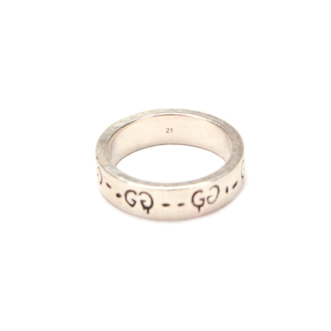 Gucci  Silver GG Ghost Icon Ring  Metal Ring in Great Condition