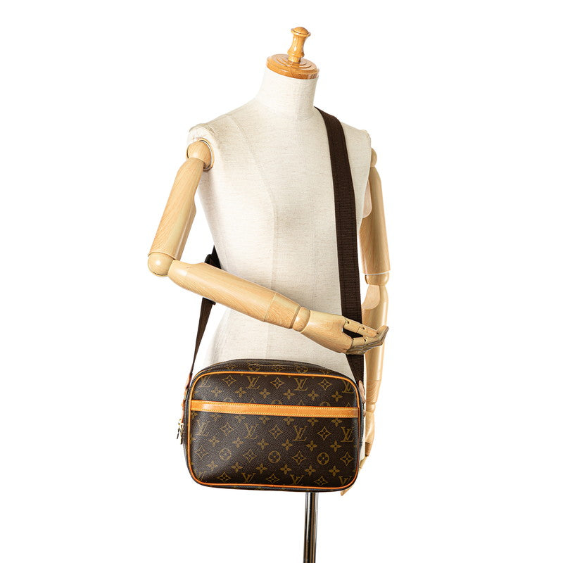 Louis Vuitton Monogram Reporter PM Shoulder Bag M45254 Brown PVC Leather