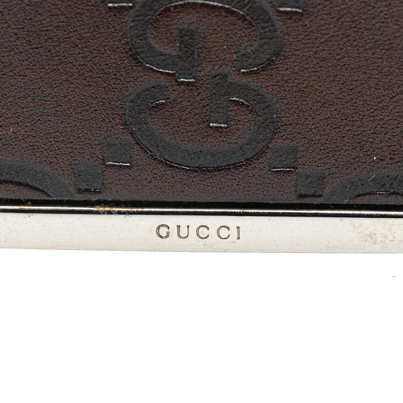 Gucci Shima Money Clip Silver Brown Metal