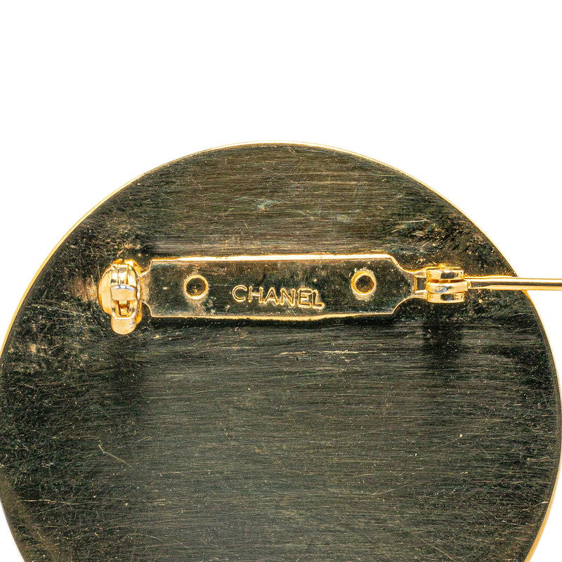 Chanel Coco Mark Cambon Brooch Gold Red