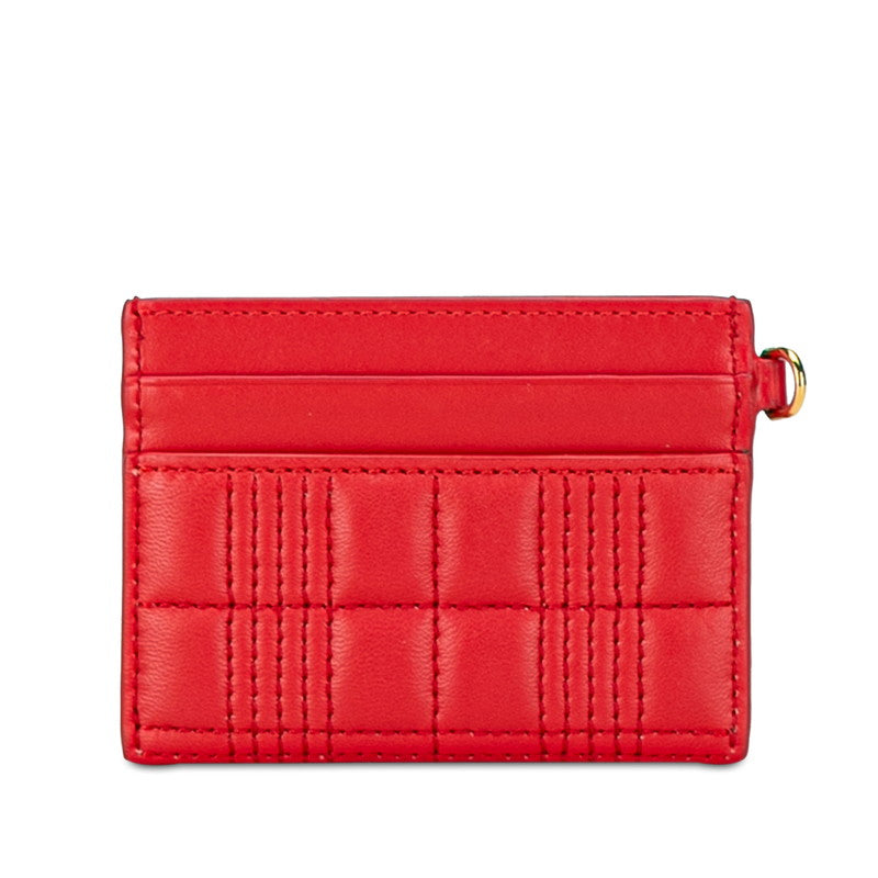 Burberry TB Monogram Quilted Card Case Red Leather