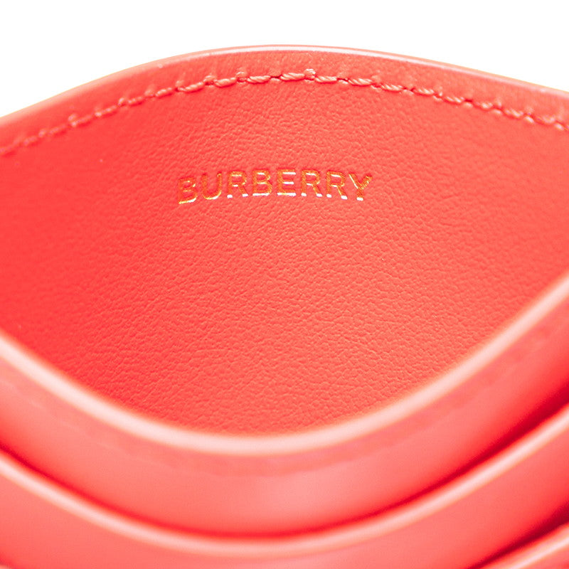 Burberry TB Monogram Quilted Card Case Red Leather