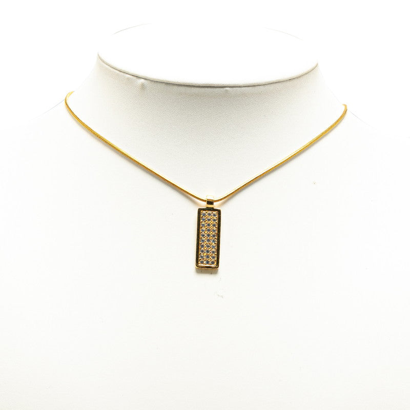 Dior Trotter Rhinestone Plate Necklace