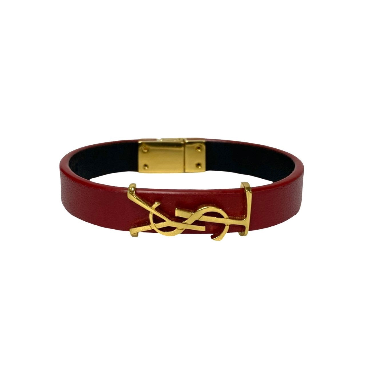 Yves Saint Laurent Leather Bracelet Red