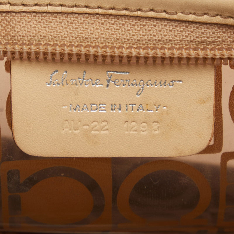 Salvatore Ferragamo Gancini Vinyl Leather Pouch in Very Good Condition