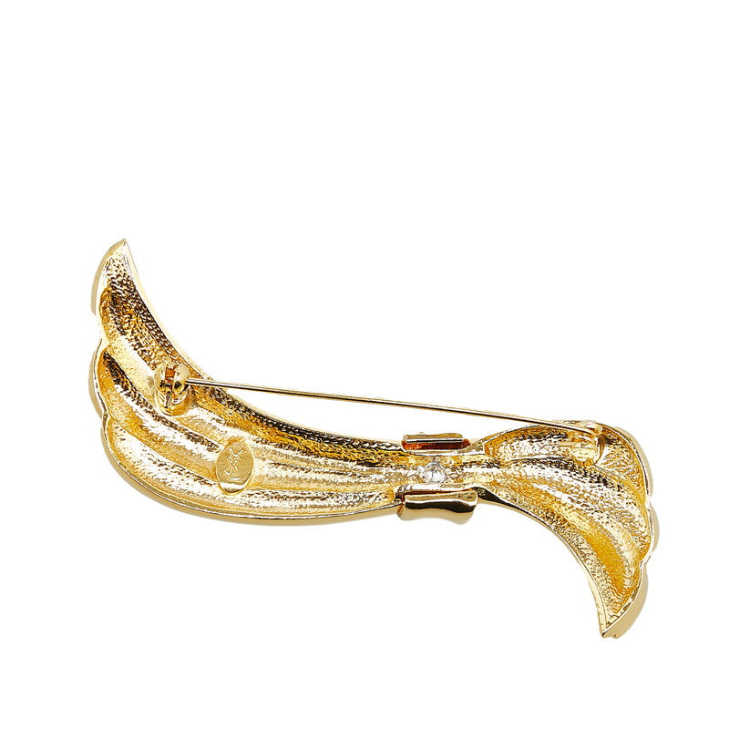 Yves Saint Laurent Ribbon Rhinestone Brooch