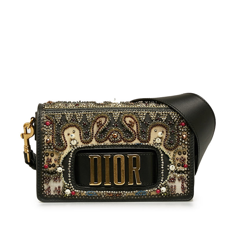 Dior Leather Beads Evolution Flap Bijou Shoulder Bag