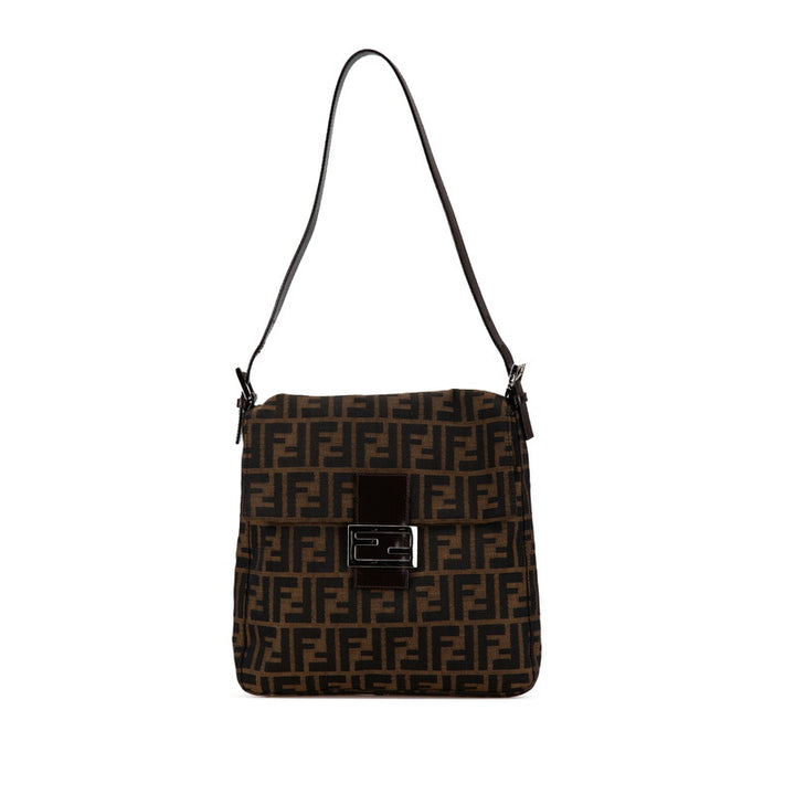 Fendi Mamma Bucket Shoulder Bag Canvas Leather