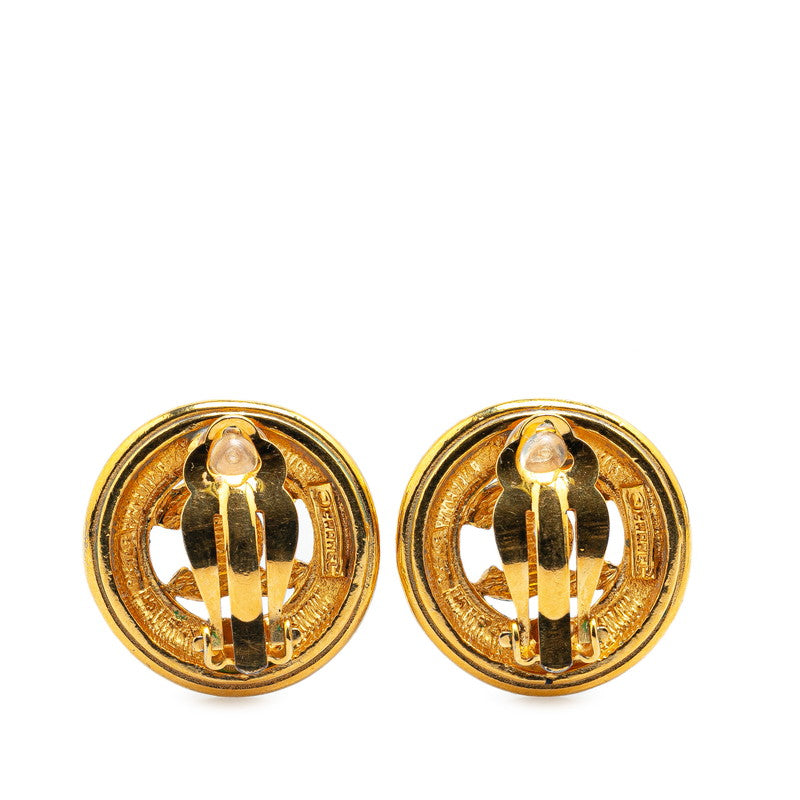 Chanel Coco Mark Round Earrings Gold