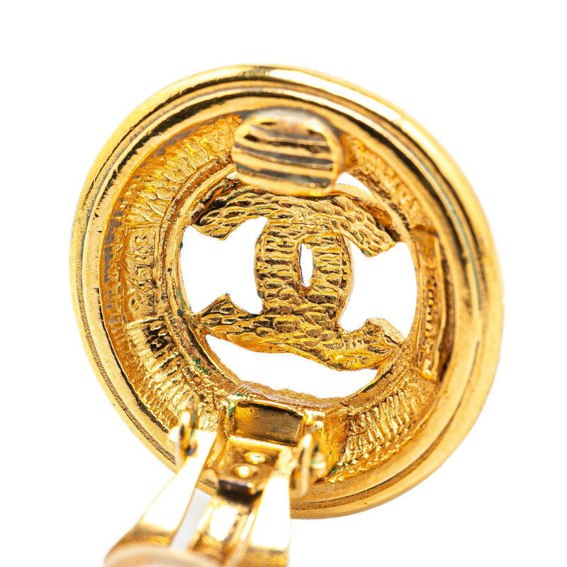 Chanel Coco Mark Round Earrings Gold