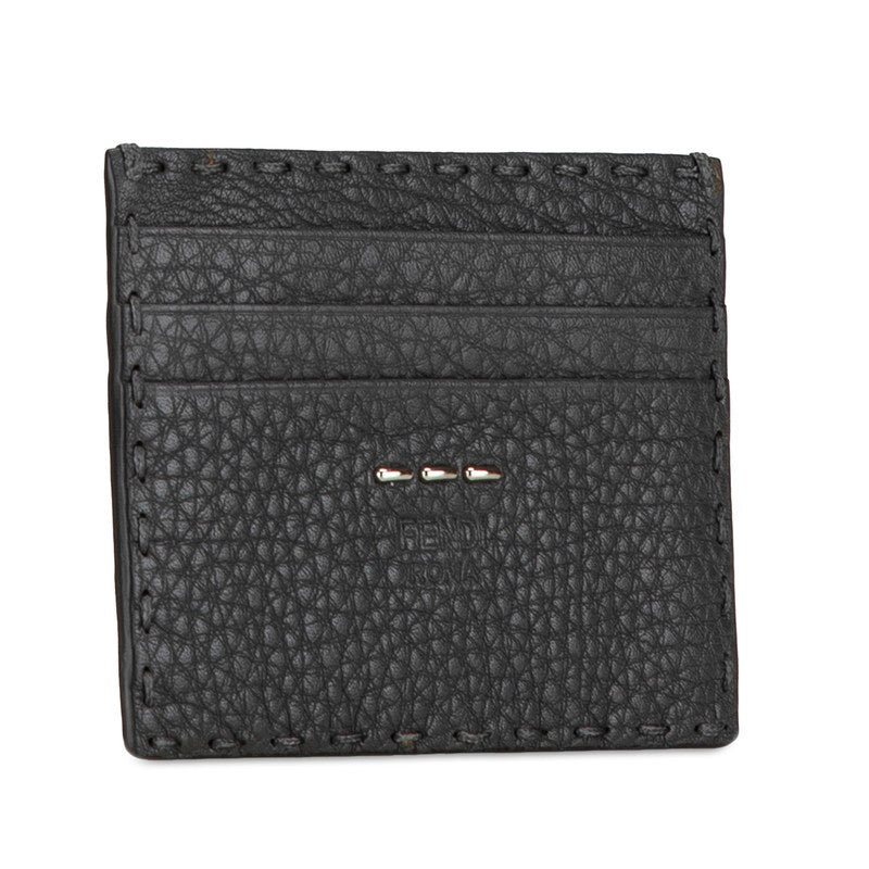 Fendi Leather Card Case Black