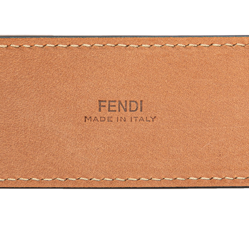 Fendi FF Leather Belt Brown Gold