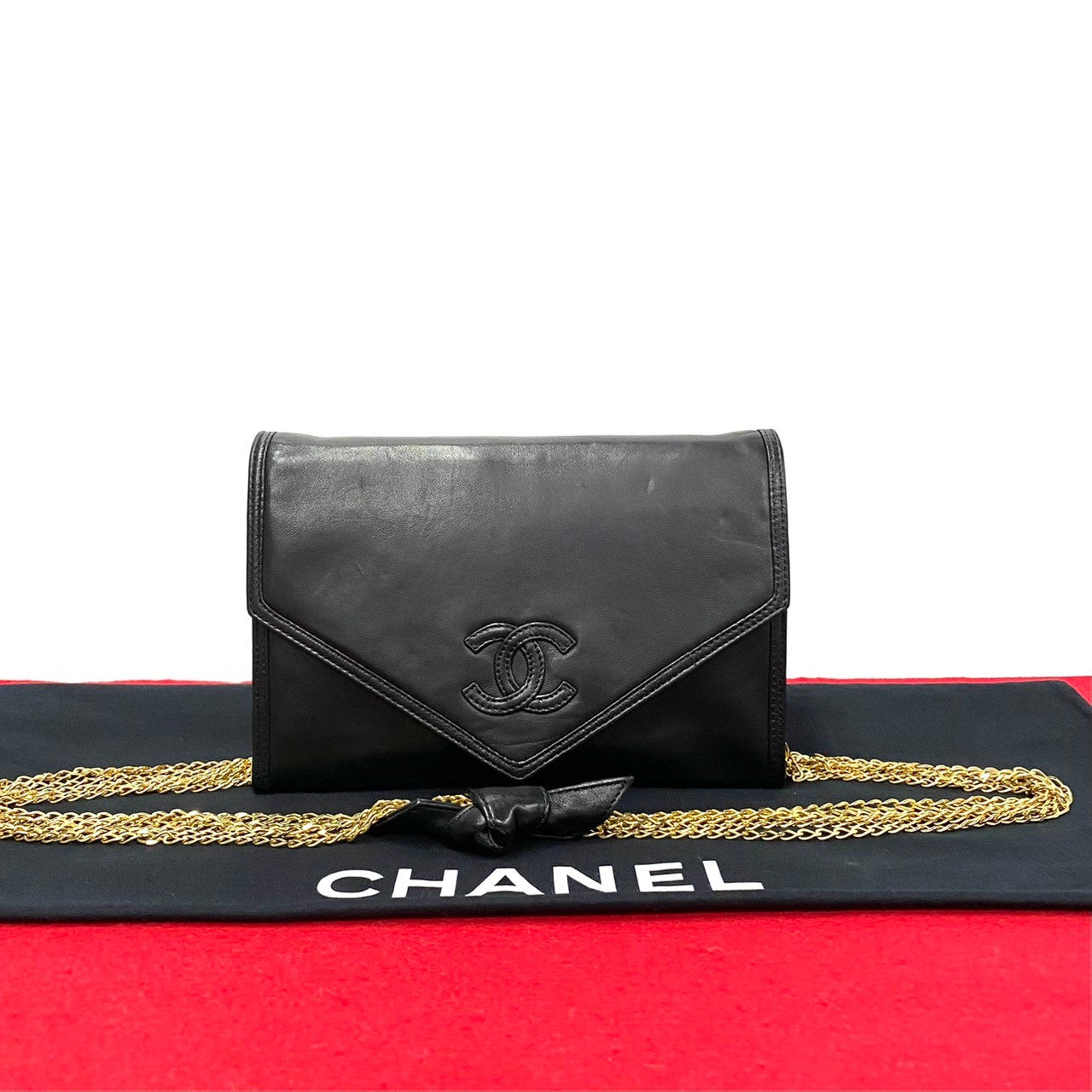 Chanel Coco Lambskin Chain Mini Shoulder Bag Leather Shoulder Bag 07694 in Good condition
