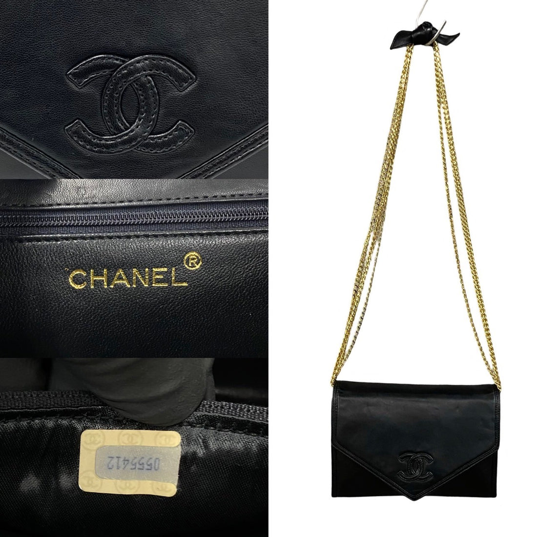 Chanel Coco Lambskin Chain Mini Shoulder Bag Leather Shoulder Bag 07694