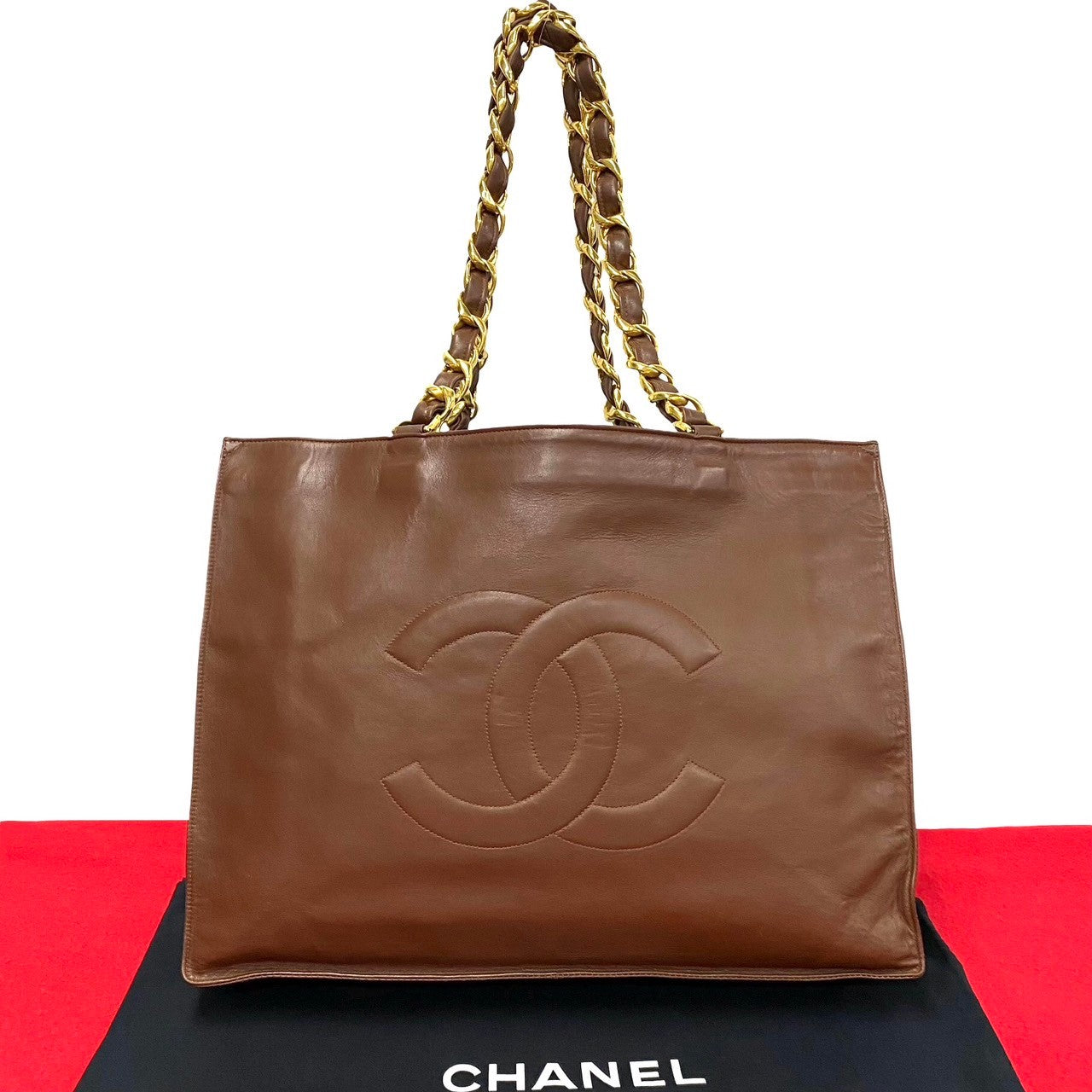 Chanel Coco Mark Tote Bag Leather Tote Bag 08458 in Good condition