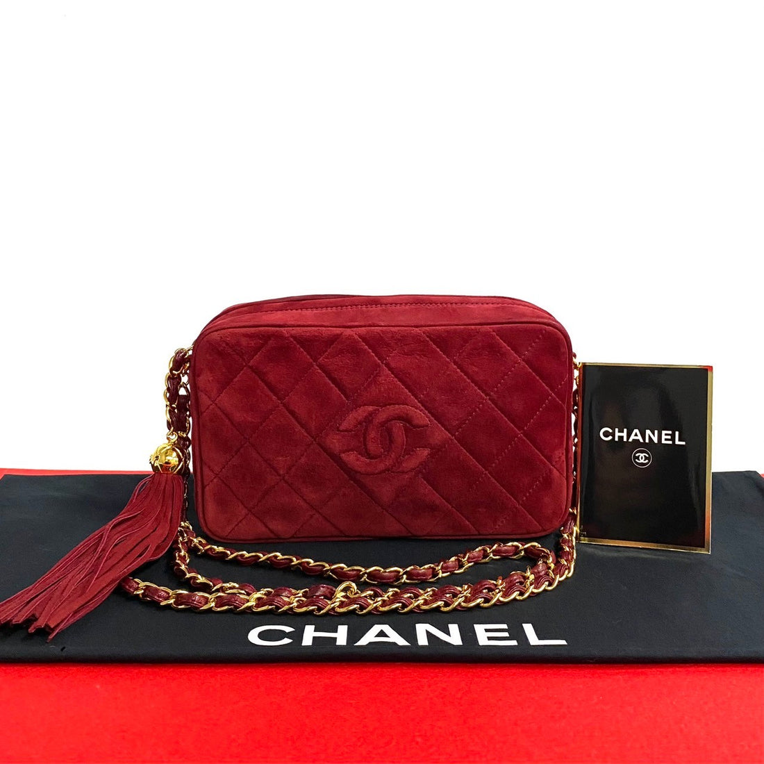 Chanel Matelasse Coco Suede Leather Tassel Chain Shoulder Bag Suede Shoulder Bag 51713 in Great Condition