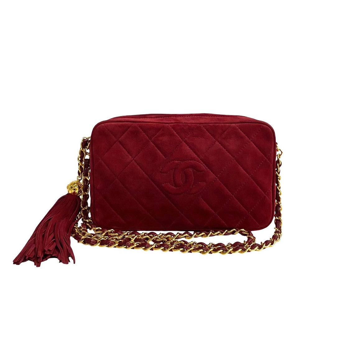 Chanel Matelasse Coco Suede Leather Tassel Chain Shoulder Bag Suede Shoulder Bag 51713