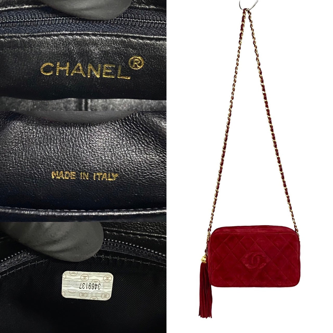 Chanel Matelasse Coco Suede Leather Tassel Chain Shoulder Bag Suede Shoulder Bag 51713 in Great Condition