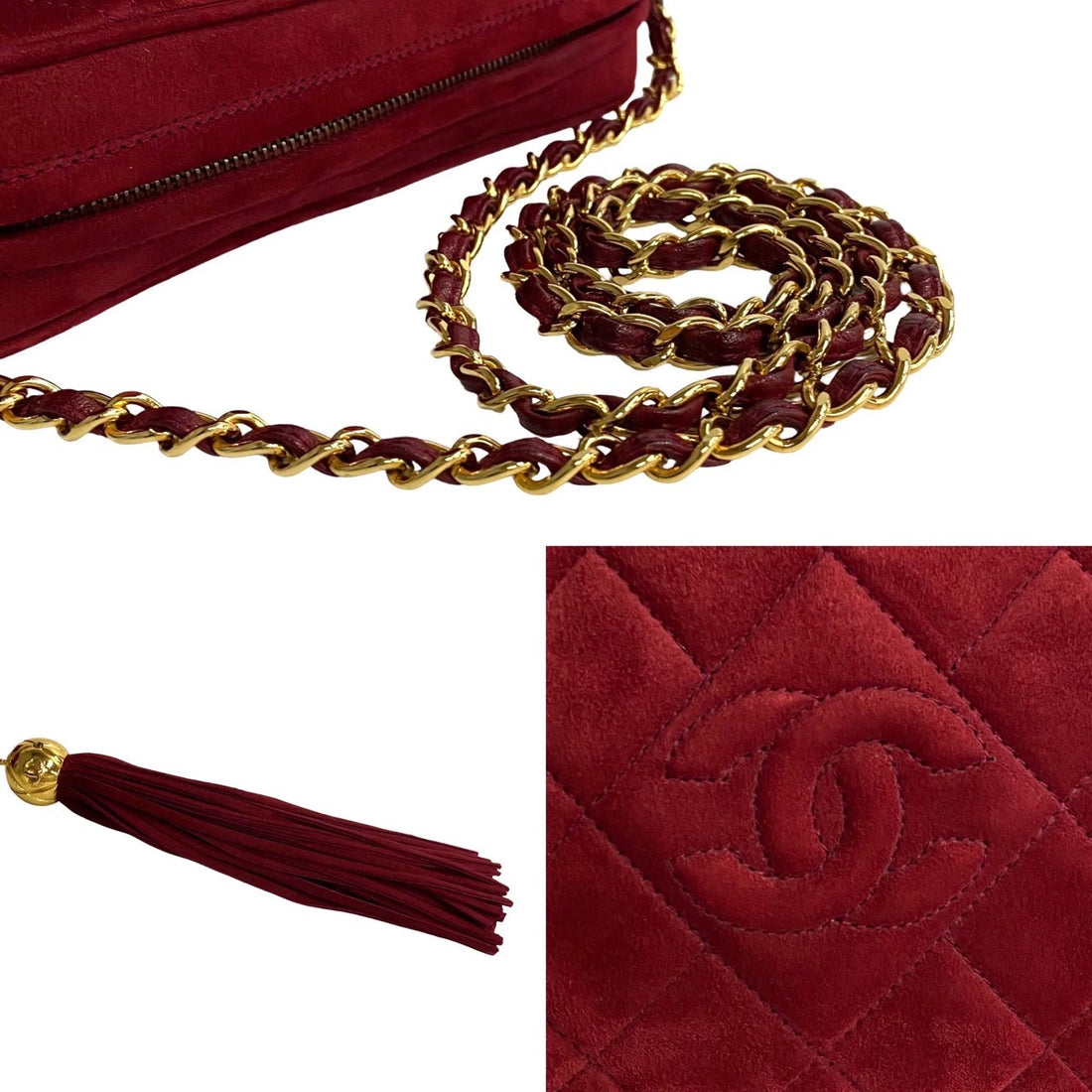 Chanel Matelasse Coco Suede Leather Tassel Chain Shoulder Bag Suede Shoulder Bag 51713 in Great Condition