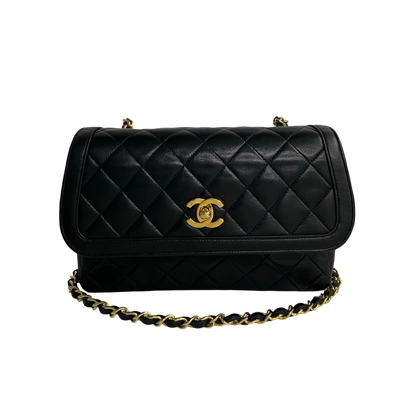 Chanel Matelasse Coco Lambskin Chain Shoulder Bag Leather Shoulder Bag 53396 in Very Good Condition