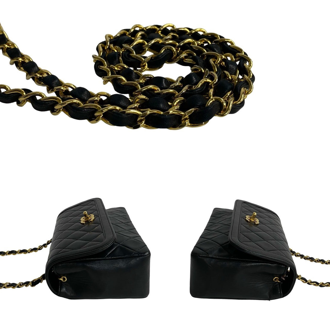 Chanel Matelasse Coco Lambskin Chain Shoulder Bag Leather Shoulder Bag 53396