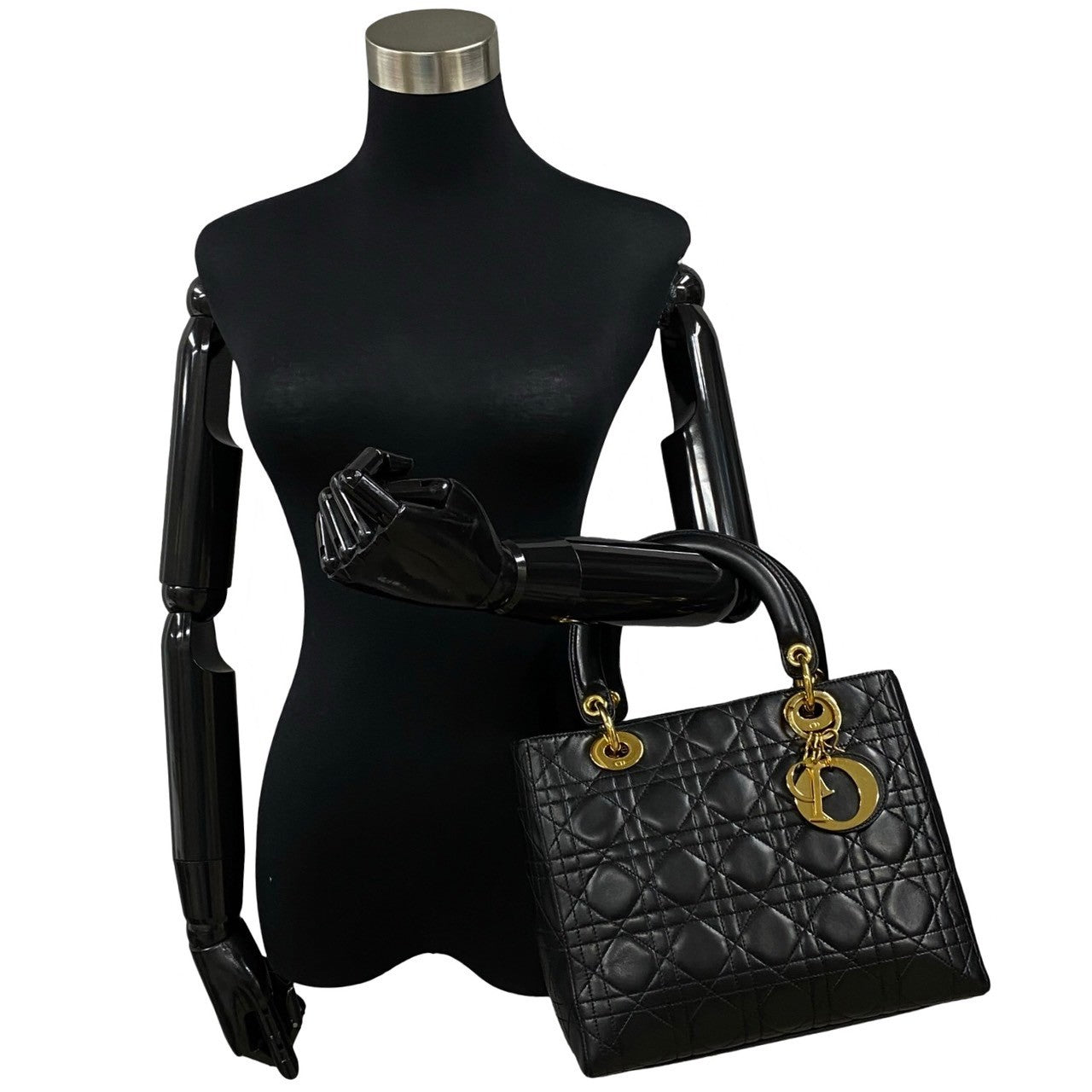 Dior Cannage Leather Lady Dior Leather Handbag