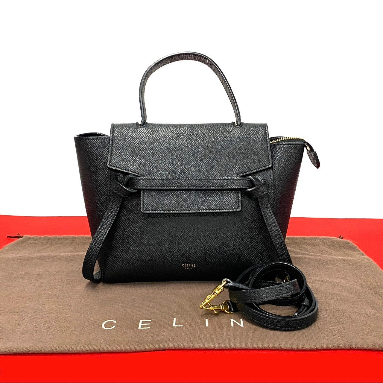 Celine Leather Belt Bag Nano Black