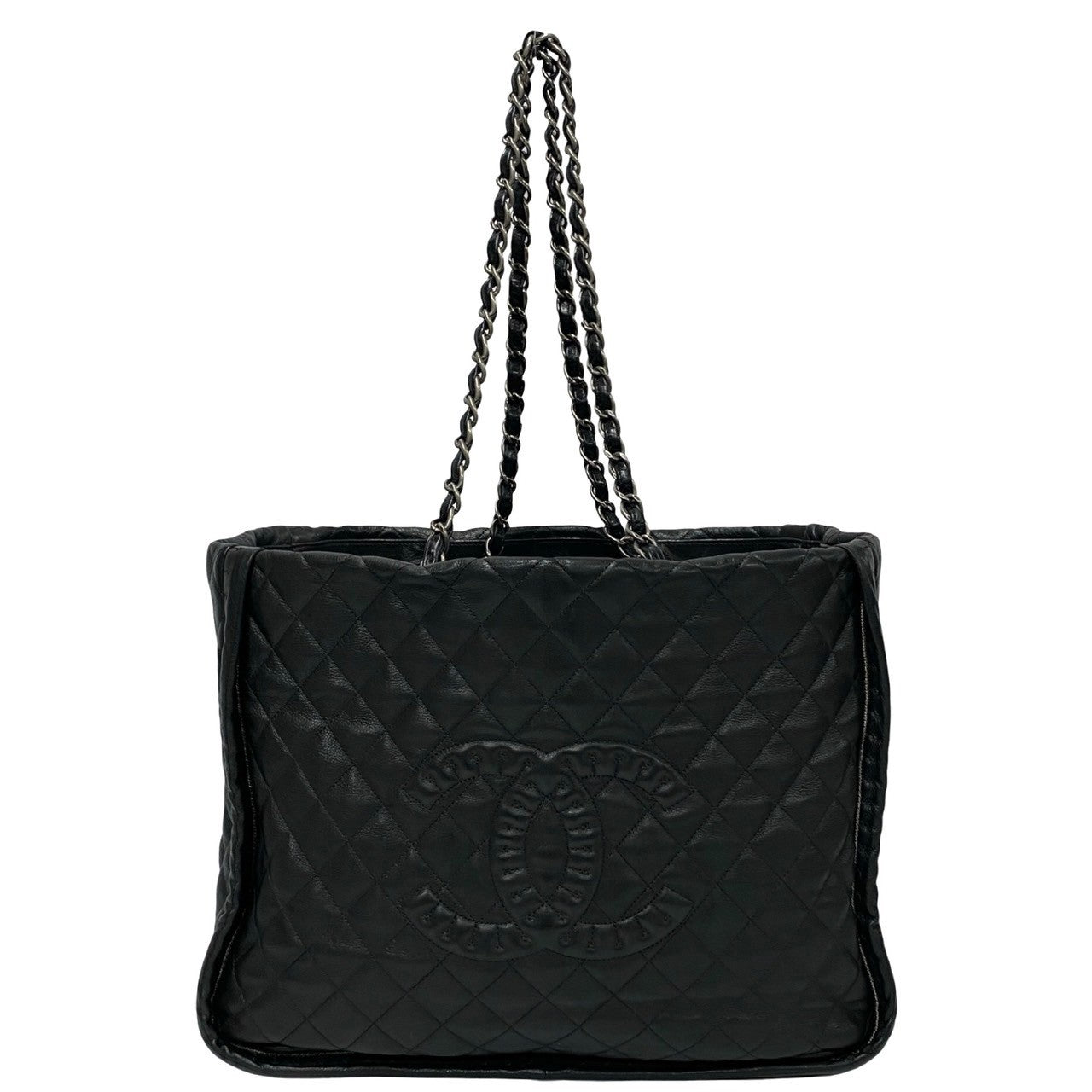 Chanel Lambskin Matelasse Coco Mark Chain Tote Bag