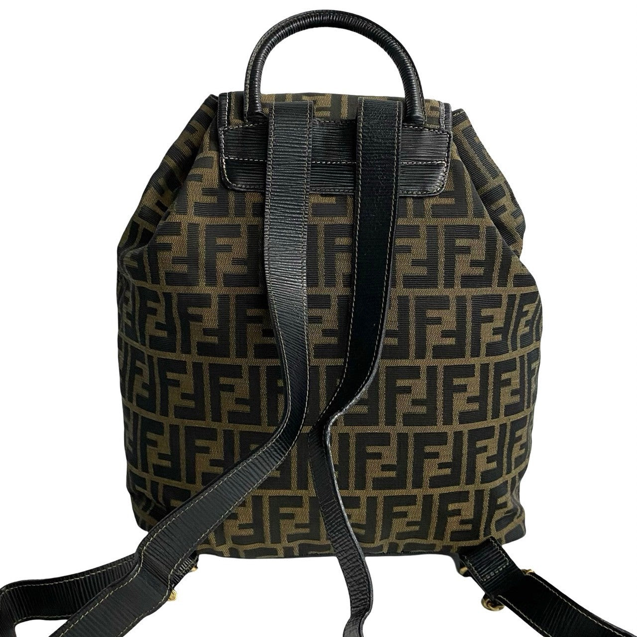 Fendi Leather Canvas FF Zucca Backpack 98780