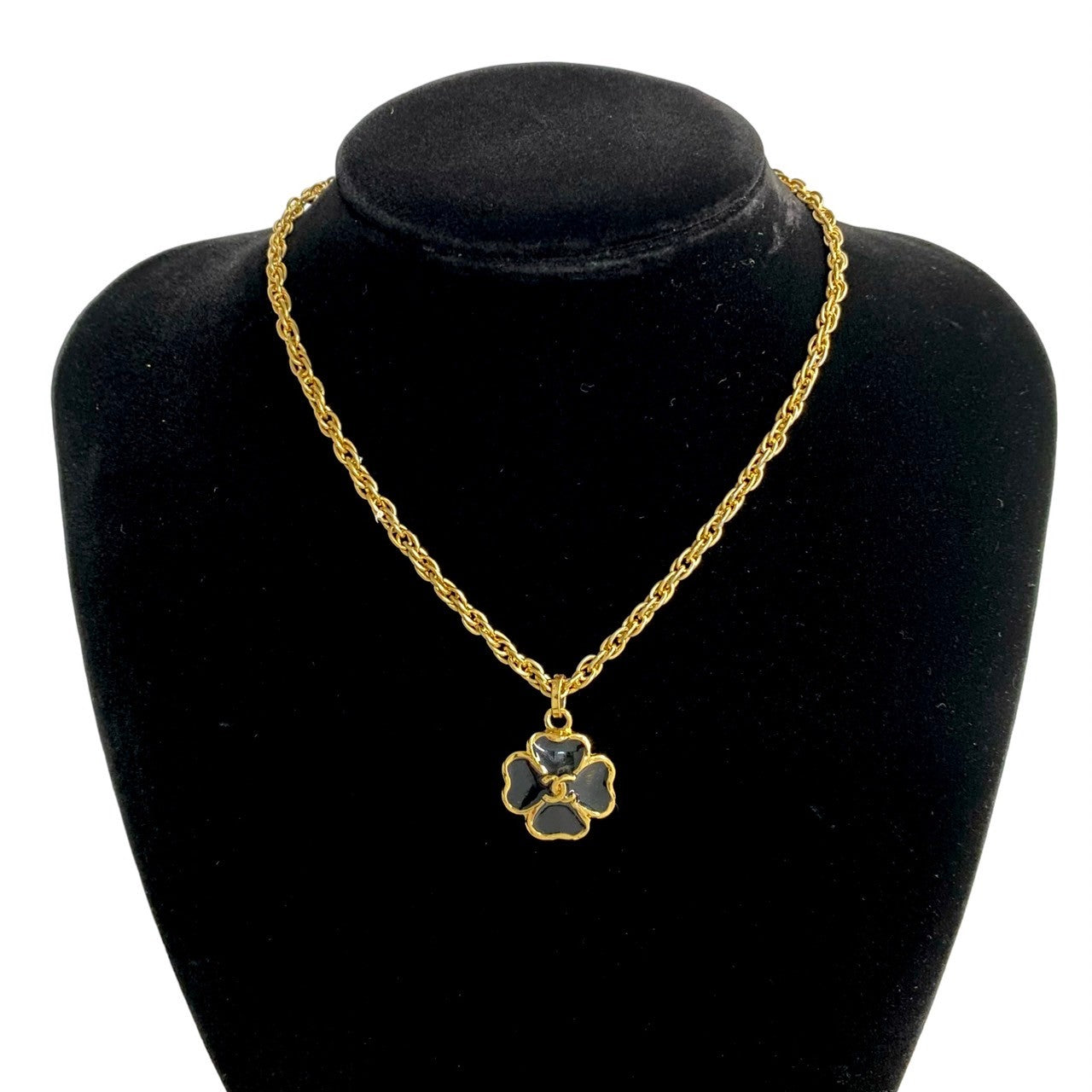 Chanel Vintage Clover Motif Chain Necklace