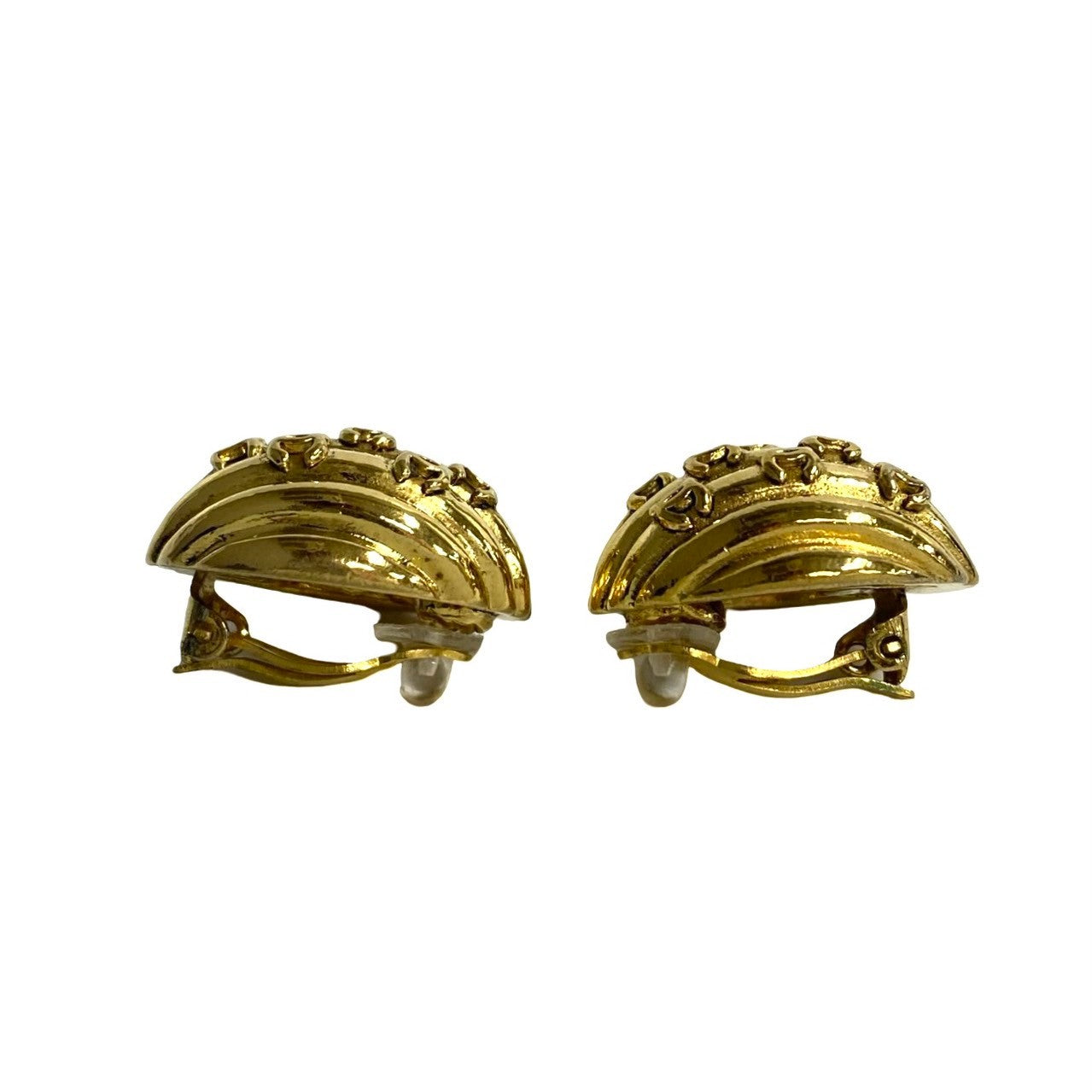 Chanel Vintage Coco Mark Earrings Gold