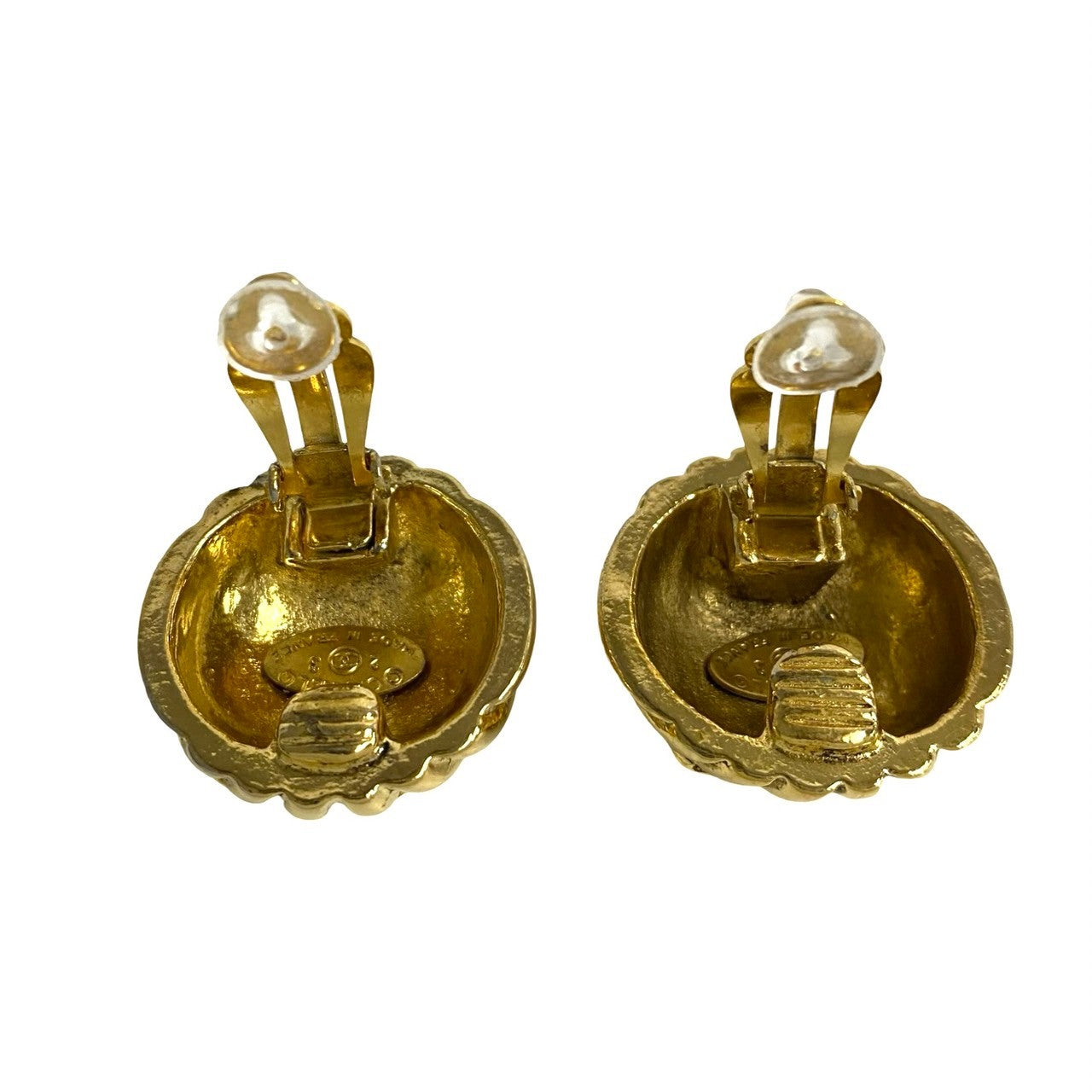 Chanel Vintage Coco Mark Earrings Gold