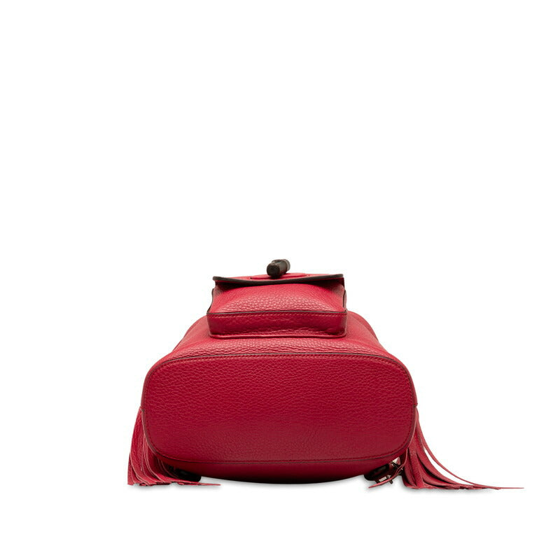 Gucci Bamboo Leather Backpack Red