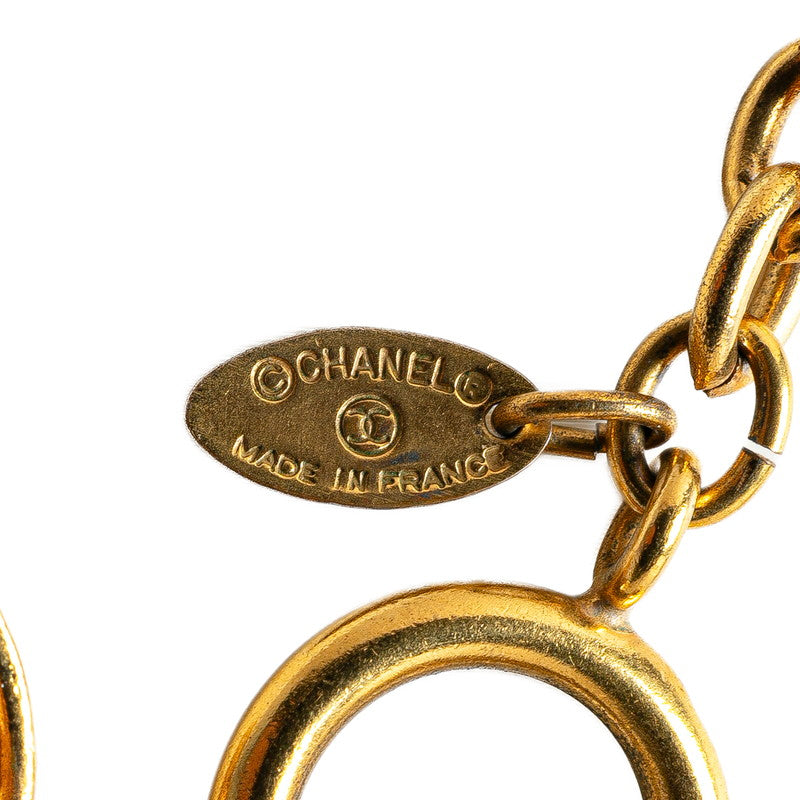 Chanel Vintage Coco Mark Necklace Gold Plated