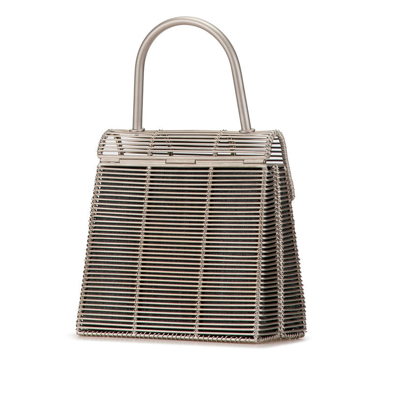 Salvatore Ferragamo Gancini Metal Basket Handbag in Very Good Condition