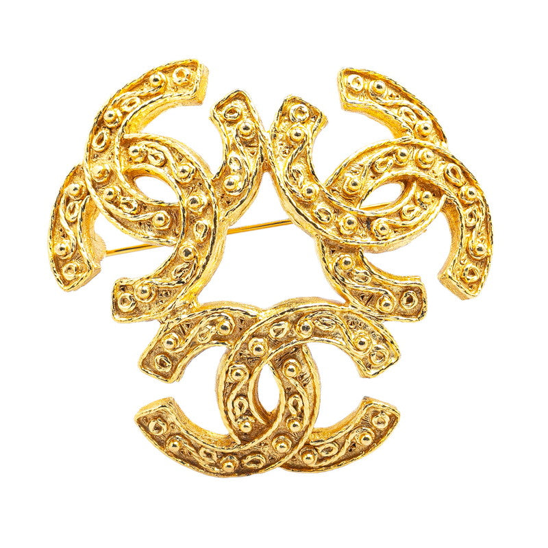 Chanel Vintage Coco Mark Brooch Gold