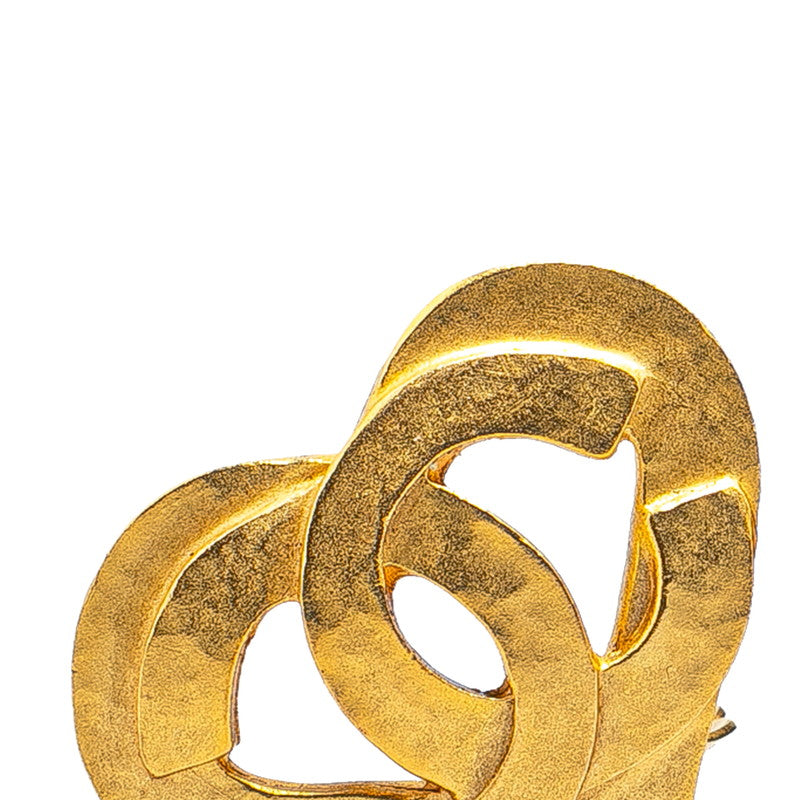 Chanel Vintage Heart Motif Earrings Gold