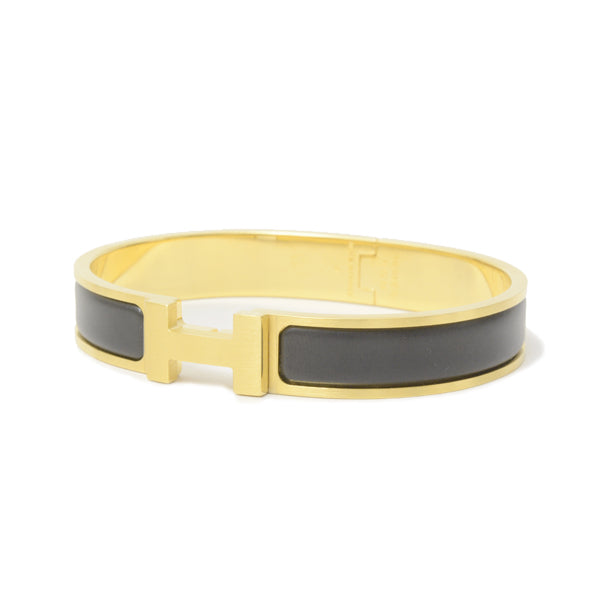 Hermes Enamel Bangle Bracelet Gold