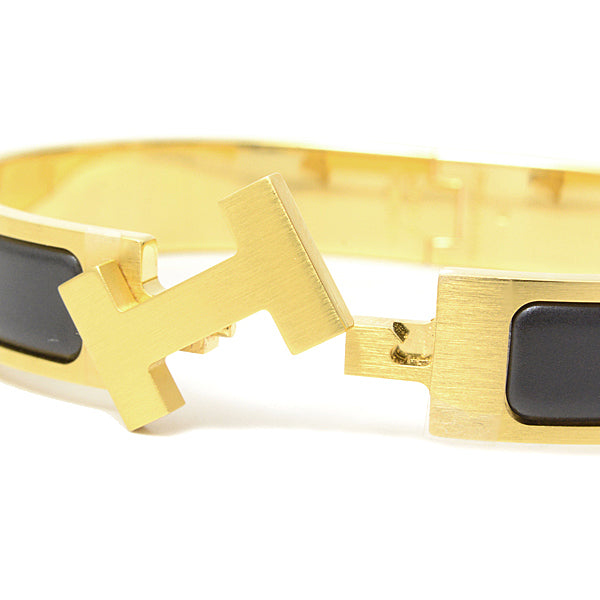 Hermes Enamel Bangle Bracelet Gold